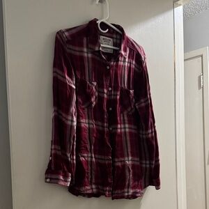 Mossimo Supply Co. Red Plaid Casual Shirt